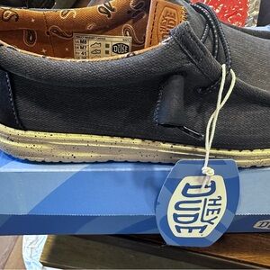 Hey Dude Navy Canvas Casual Shoes